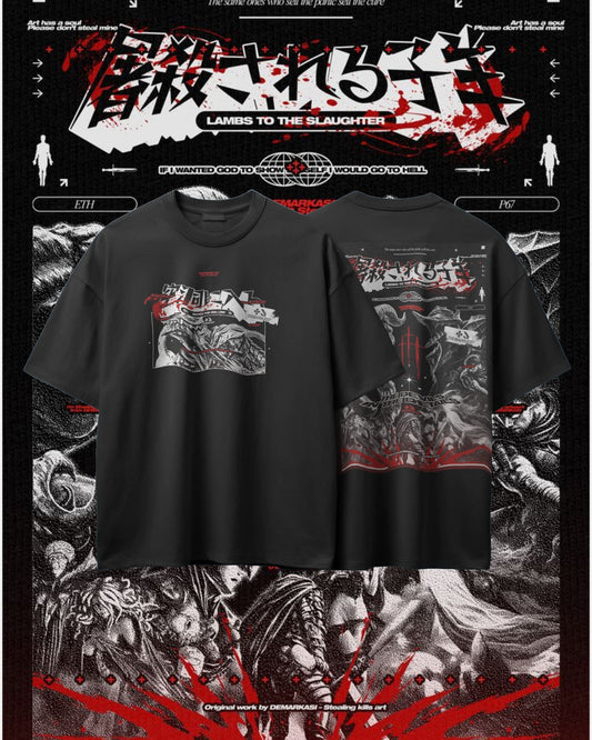 Lambs to the Slaughter Graphic Tee – 100% Cotton Oversized Streetwear