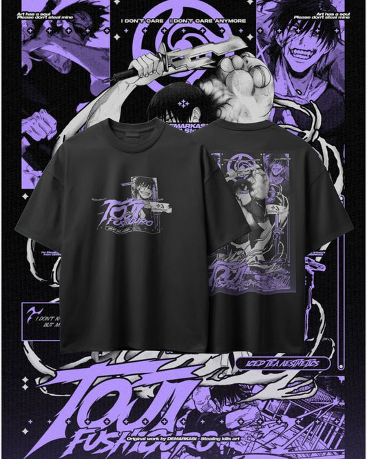 Toji Fushiguro Oversized Graphic Tee – 100% Cotton, DTF Print